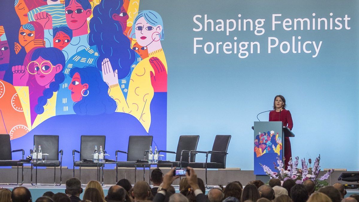 Annalena Baerbock, Bundesaussenministerin, auf der Veranstaltung Shaping Feminist Foreign Policy im Auswärtigen Amt.