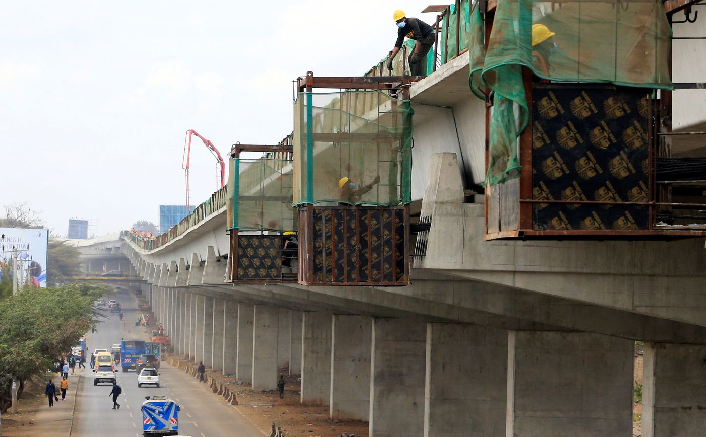 2021: Construction at the Nairobi Expressway in Kenya. 