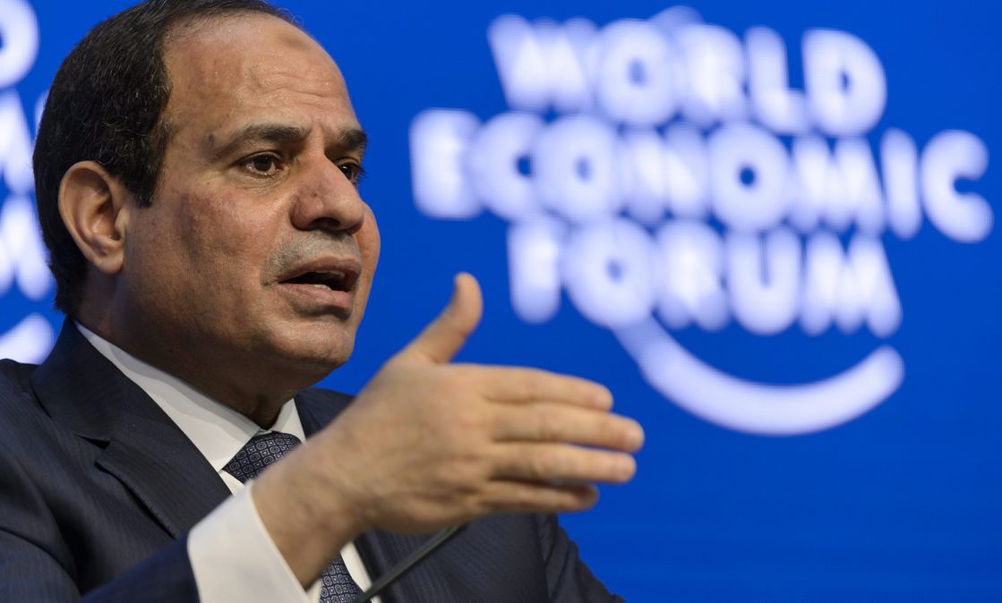 Der ägyptische Präsident Abdel Fatah al-Sisi während einer Podiumsdiskussion des Weltwirtschaftsforums in Davos