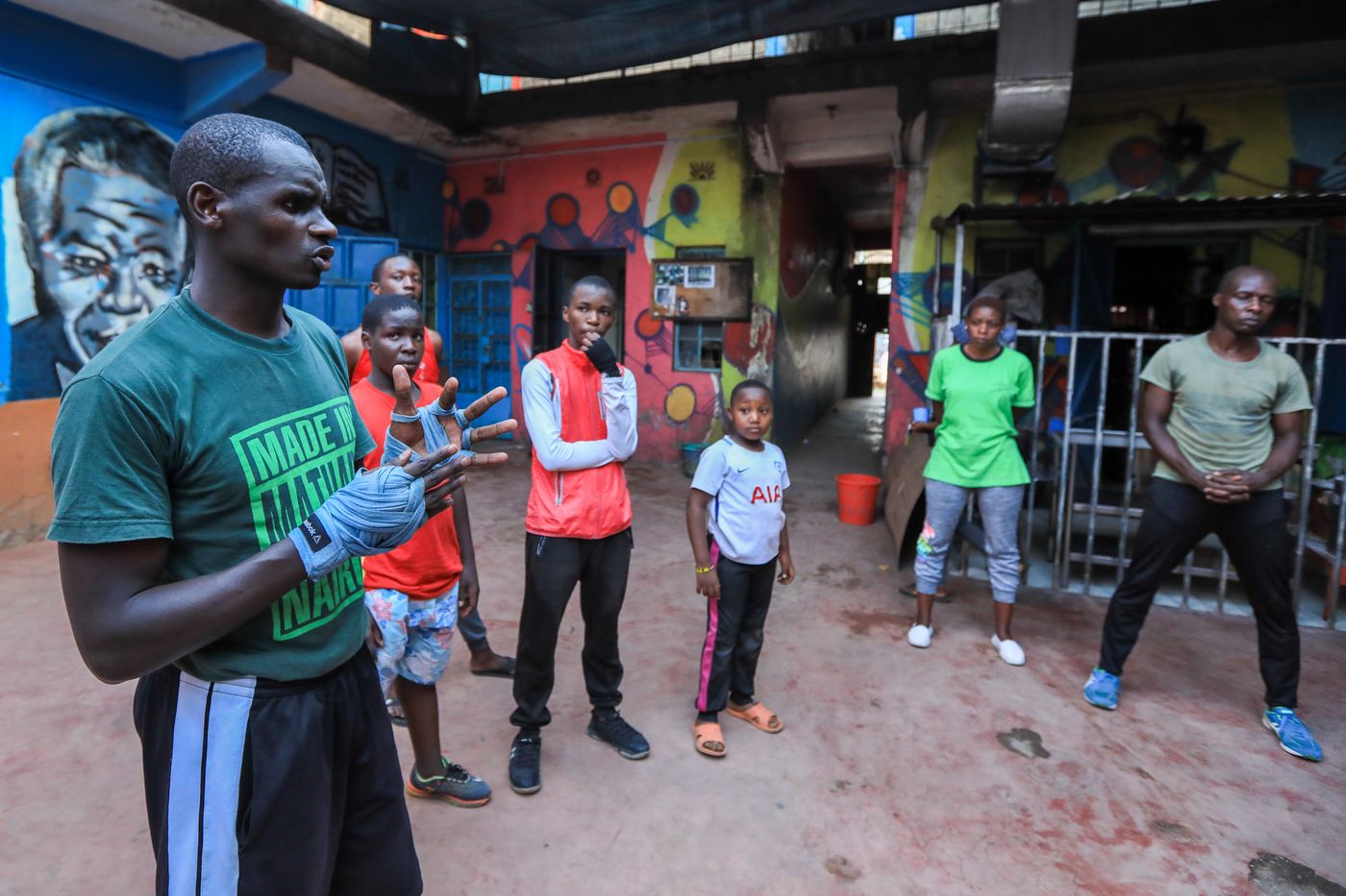 With his NGO, Kenyan lawyer Shadrack Wambui blends boxing and law to bring justice to the Mathare slum in Nairobi, Kenya.