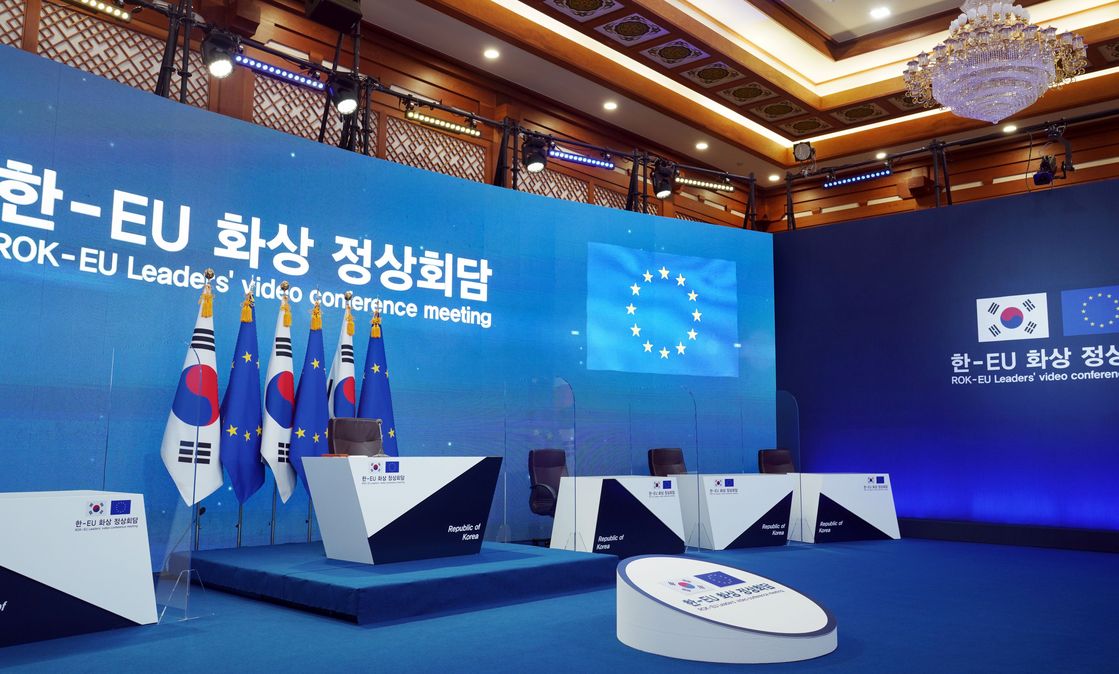 Preparations for a videoconference of South Korean and EU leaders on June 2020.