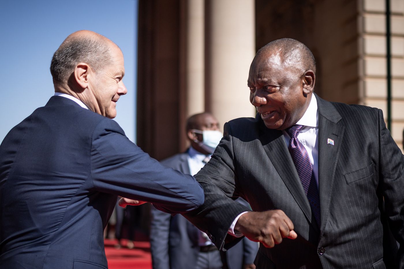 Kanzler Scholz und Südafrikas Präsident Ramaphosa in Mai 2022.