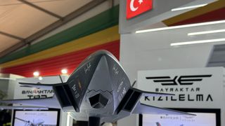 Frontal view of a Turkish-made drone.