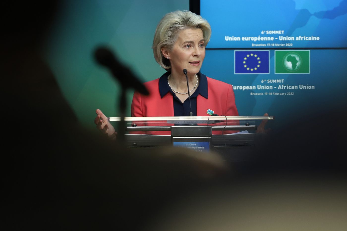 EU-Kommissionspräsidentin Ursula von der Leyen auf dem EU-Afrika-Gipfel 2022 in Brüssel. 