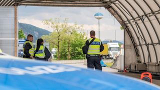 Grenzkontrolle der Bundespolizei an der deutsch-österreichischen Grenze