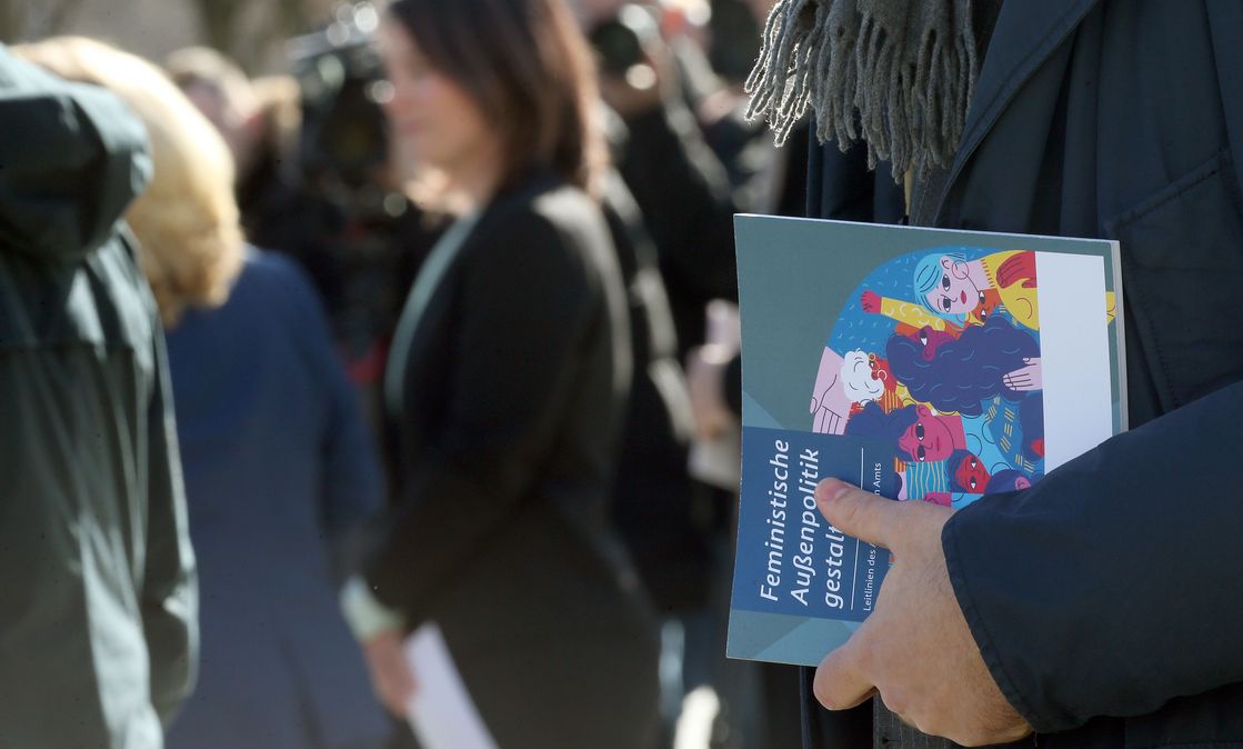 Vorstellung der Leitlinien zur Feministischen Außenpolitik vor dem Bundeskanzleramt am 1. März 2023