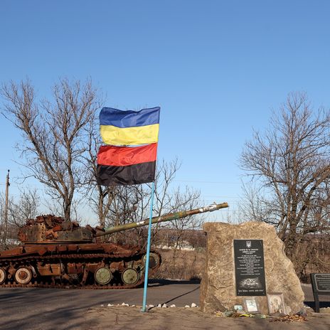Panzer in Luhansk in der Ostukraine