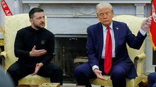 US President Donald Trump meets Ukrainian President Volodymyr Zelenskyi at the White House.