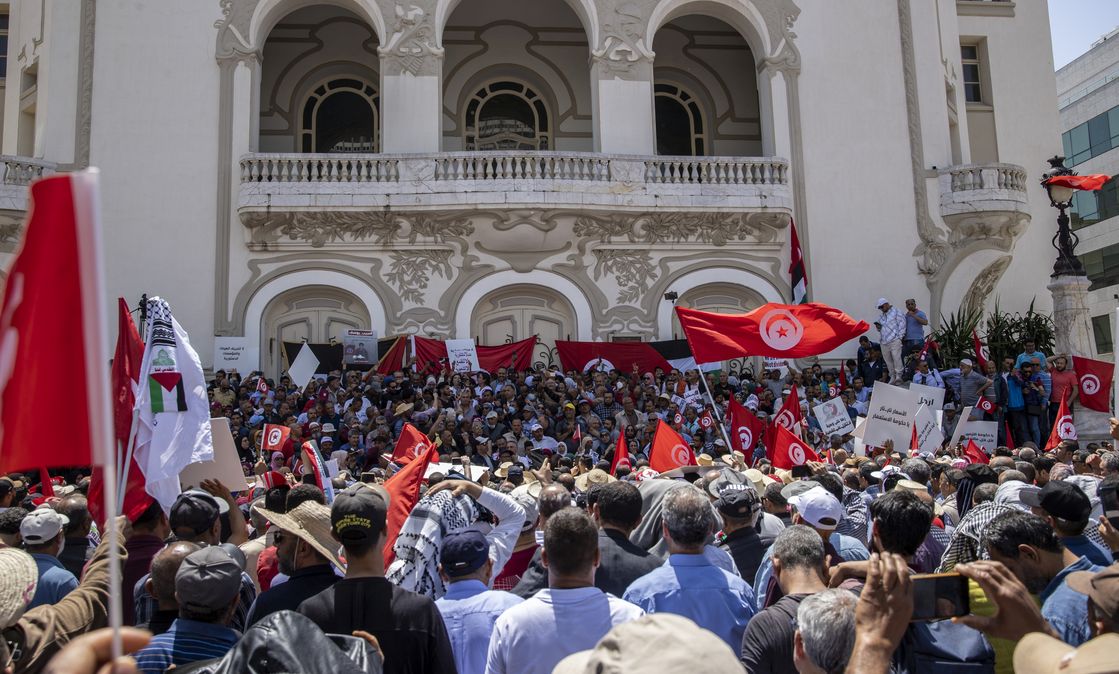 Tunis on May 15: Thousands of people protest in the Tunisian capital against the policies of head of state Kais Saied