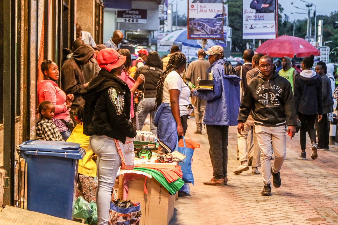 August 6, 2022, Nakuru, Kenya: Residents go about their business in the Nakuru Central Business District.