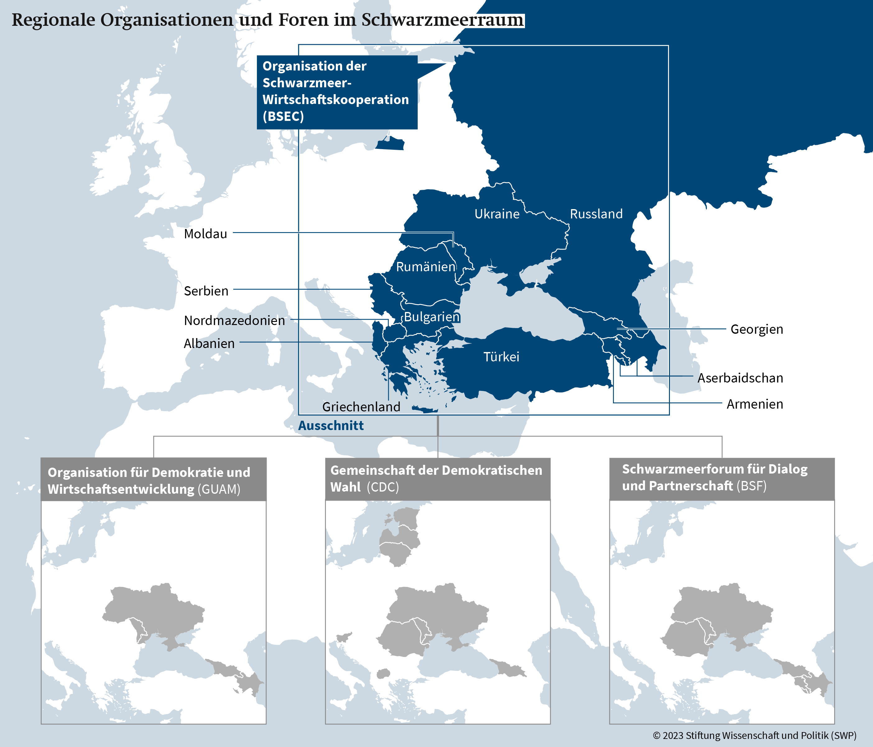 Karte 1: Regionale Organisationen und Foren im Schwarzmeerraum
